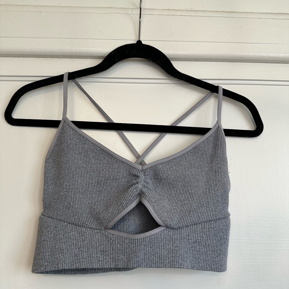 NWT Free People Movement Free Throw Strappy Back Cutout Gray XL - Picture 11 of 11
